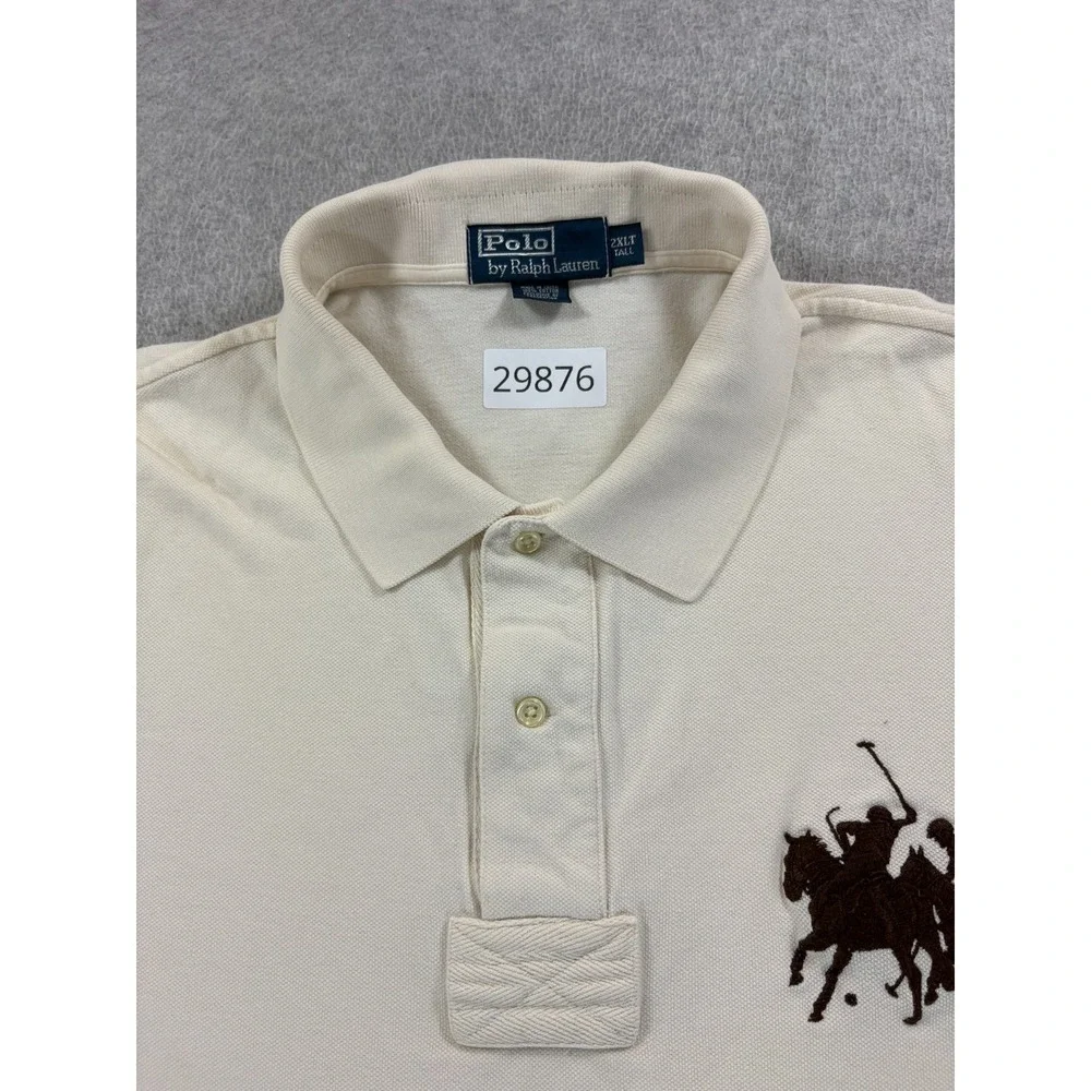 Polo Ralph Lauren Big Logo Short Sleeve Polo Shirt (Men's 2XL Tall) Tan